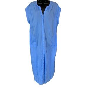 GapBody 100% Cotton Sleeveless Button Down Shirt Dress w/ POCKETS